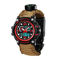 Patriot 012BKRDSU ЗСУ Чорні з червоним Паракордовий ремінець Khaki + Коробка, фото 2