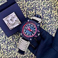 Patriot 012BKRDSU ЗСУ Чорні з червоним Паракордовий ремінець Khaki + Коробка, фото 4