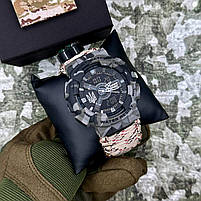 Patriot 005 Тризуб срібло Сірий камуфляж Паракордовий ремінець Desert Camo + Короб, фото 3