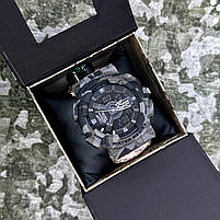 Patriot 005 Тризуб срібло Сірий камуфляж Паракордовий ремінець Desert Camo + Короб, фото 4