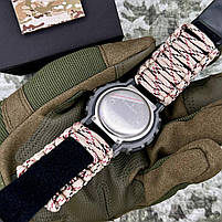 Patriot 005 Тризуб срібло Сірий камуфляж Паракордовий ремінець Desert Camo + Короб, фото 5