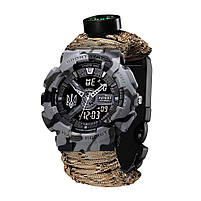 Patriot 005 Тризуб срібло Сірий камуфляж Паракордовий ремінець Desert Camo + Короб, фото 6