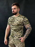 Брендова чоловіча бойова футболка V~T зі 100% бавовни піксельного камуфляжу зручна нова