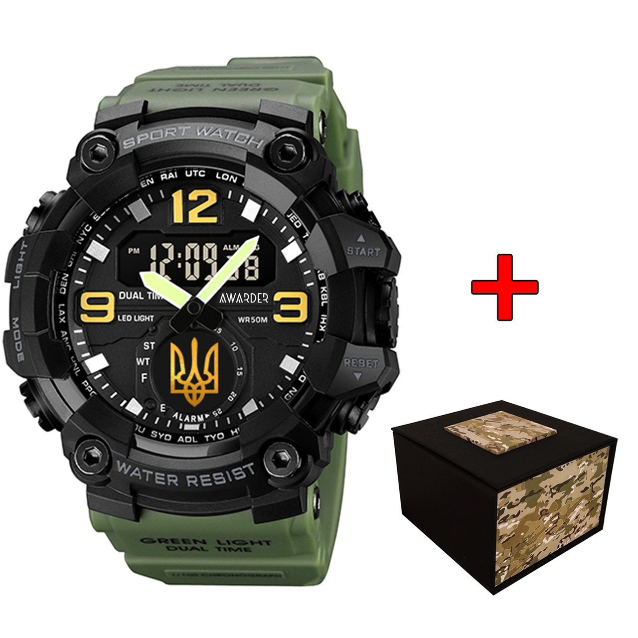 Awarder 003 Тризуб золото Army Green-Black, фото 1