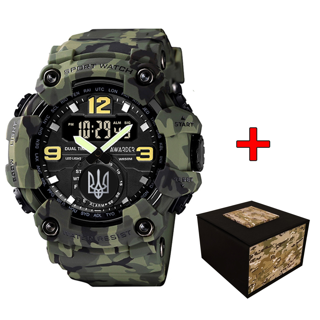 Awarder 004 Тризуб срібло Camo Green, фото 1