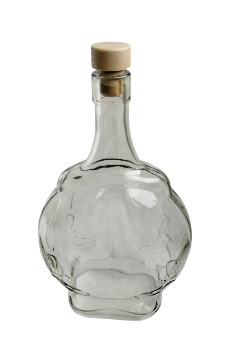 Пляшка скляна прозора Фляга 1000 мл т-корок