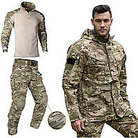 Брендовий чоловічий комплект формованого одягу HAN WILD мультикам куртка тактична сорочка штани з наколінниками новий стильний
