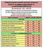 Дитячий зимовий комбінезон "Milk" 3 в 1 - куртка і полукомбінезон для хлопчика та дівчинки (розміри 86/92, 92/98 і 98/104 см), фото 5