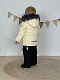 Дитячий зимовий комбінезон "Milk" 3 в 1 - куртка і полукомбінезон для хлопчика та дівчинки (розміри 86/92, 92/98 і 98/104 см), фото 3
