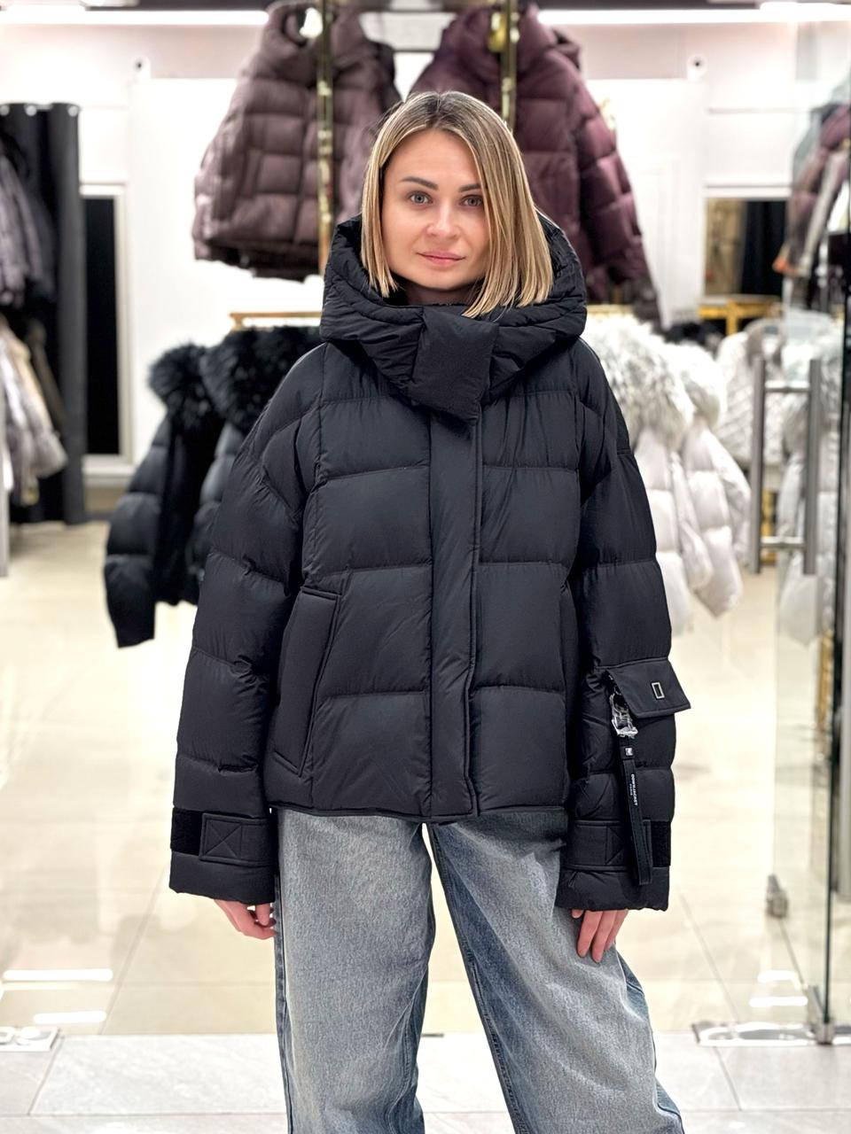 Пуховик жіночий Chanevia 25527 BLACK, фото 1