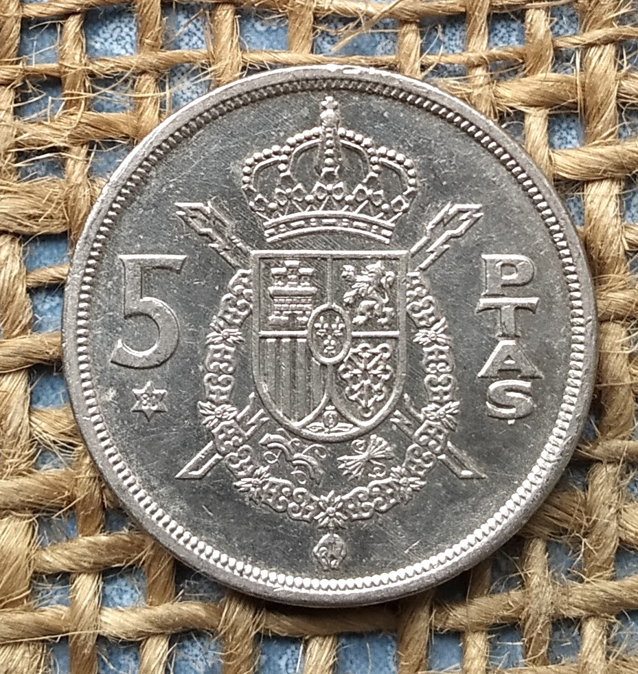 5 песет 1975 року. (80) Iспанiя, фото 1