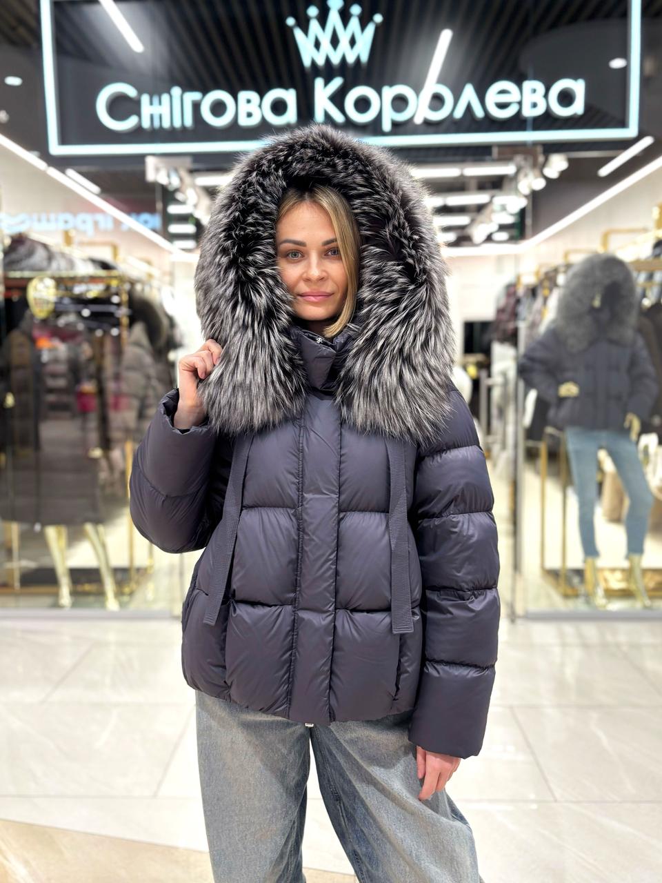 Пуховик жіночий Chanevia 25606 DARK BLUE, фото 1