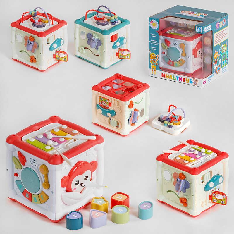 Мультикуб ОЗВУЧУВАННЯ УКРАЇНСЬКОЮ МОВОЮ, вивчення літер, форм, кольорів, пісні, сортер, фото 1