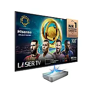 Лазерний телепроектор Hisense – 100L5N – 4K UHD, лазер, 100-дюймовий екран ALR у комплекті, Wi-Fi, BT, AirPlay, ОС VIDAA