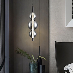 Чорний світлодіодний підвіс із графітовими кульками 65 см NO23/3 BK+GR