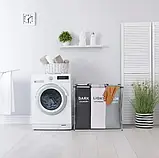 Корзина для білизни 150 л, з 3 секціями та ручками для сортування, фото 5