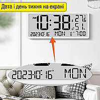 Годинник Deepfox DS-8303 LCD цифровий електронний настінний/настільний Будильник Дата Температура Вологість 34х15см, фото 7