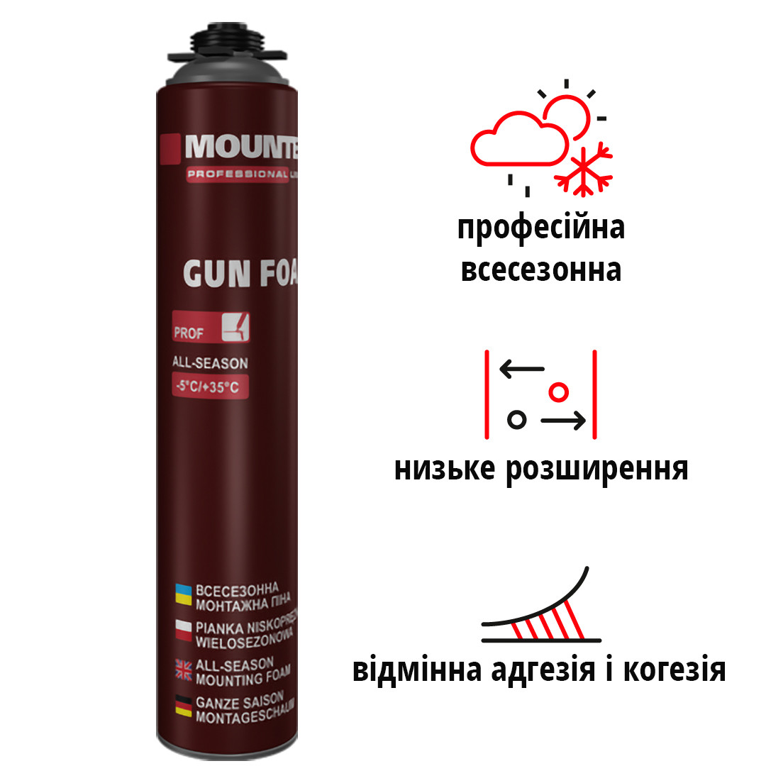 Піна всесезонна монтажна професійна Mounter PRO (750мл), фото 1
