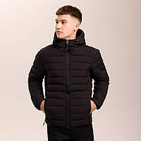 Чоловіча куртка демісезонна утеплена на блискавці легка приталена курточка на пуху з капюшоном для хлопця