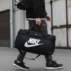 Чоловіча спортивна сумка Nike чорна для тренувань сумка жіноча Найк міська дорожня міська для спортзалу