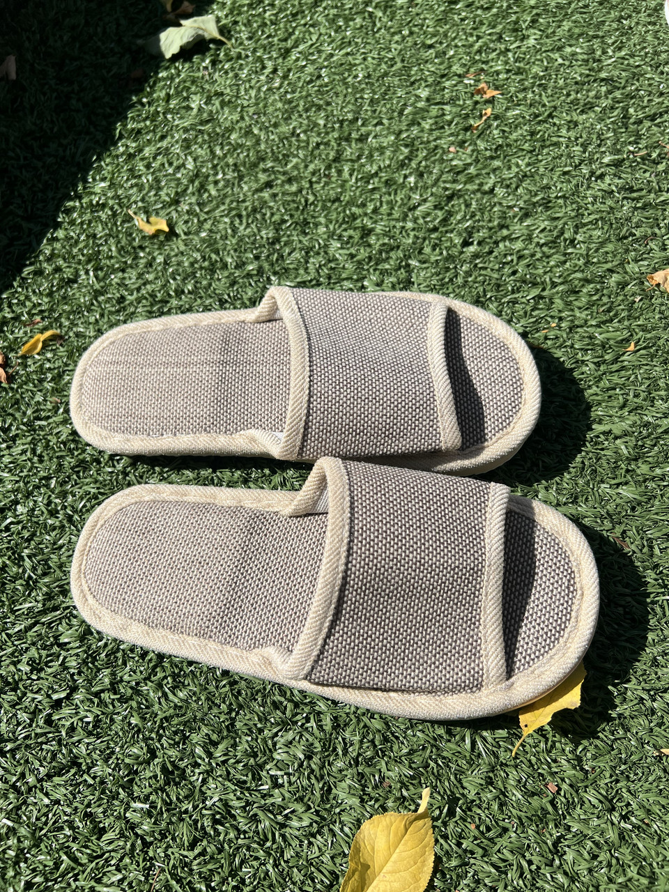 Капці лляні для дому, гостей або в лазню (38-39 р, 25 см устілка), фото 1