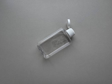 100 - 110 мл Прямокутний прозорий ПЕТ флакон з кришкою білою фліп-топ 20 мм, пляшка, ємність пластиковий, пластмасовий, фото 1