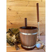 Набір №2 для лазні та сауни (шайка 5 л, черпак) термодерево
