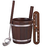 Набір №4 для лазні та сауни (черпак, шайка 5 л, пісочний годинник), фото 2