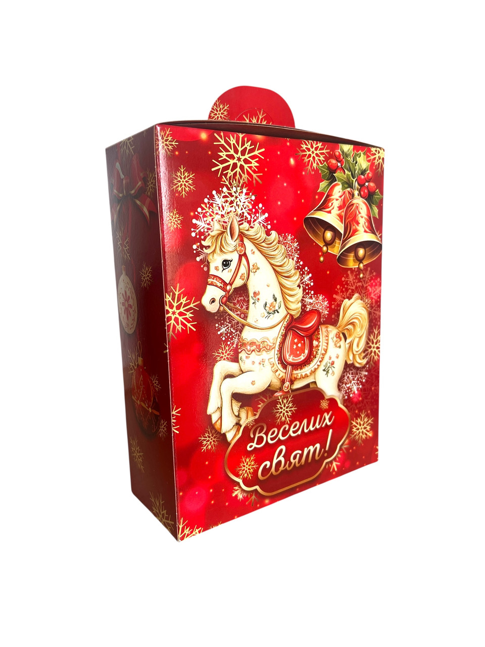 Коробка для цукерок новорічна Коник 800 г, фото 1