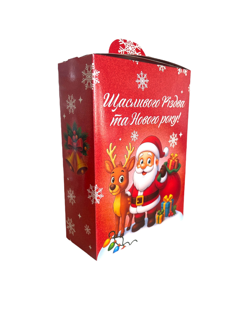 Коробка для цукерок новорічна Червона 800 г, фото 1