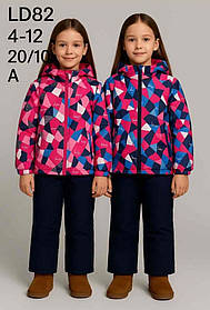 Комбінезон для дівчинки на флісі оптом (куртка +комбінезон), S&D, 4-12 років, LD-82