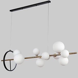 Підвісна люстра «Bubbles» на 10 ламп з білими плафонами (918-LP267-10 GAB+WH), фото 1