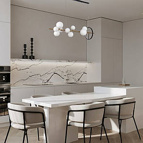 Підвісна люстра «Bubbles» на 10 ламп з білими плафонами (918-LP267-10 GAB+WH), фото 2