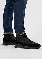 Черевики чоловічі зимові з шкіри на замок чорні (4303), фото 3