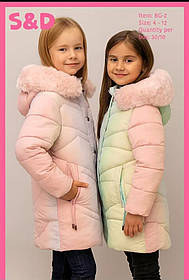 Утеплена куртка для дівчаток оптом, S&D, 4-12 рр., арт. BG-2