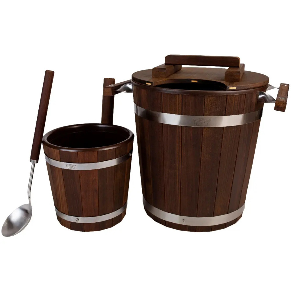 Набір №10 для лазні та сауни (черпак, шайка 5, запарник 20 л), фото 1