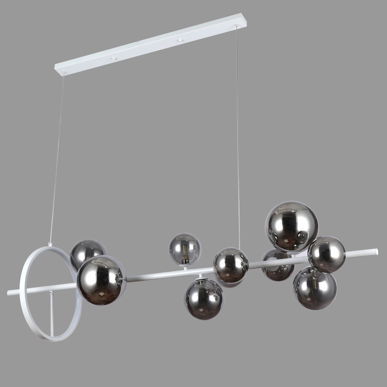 Підвісна люстра «Bubbles» на 10 ламп з графітовими плафонами (918-LP267-10 WH+BK)