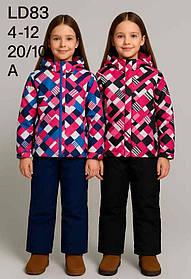 Комбінезон для дівчинки на флісі оптом (куртка +комбінезон), S&D, 4-12 років, LD-83