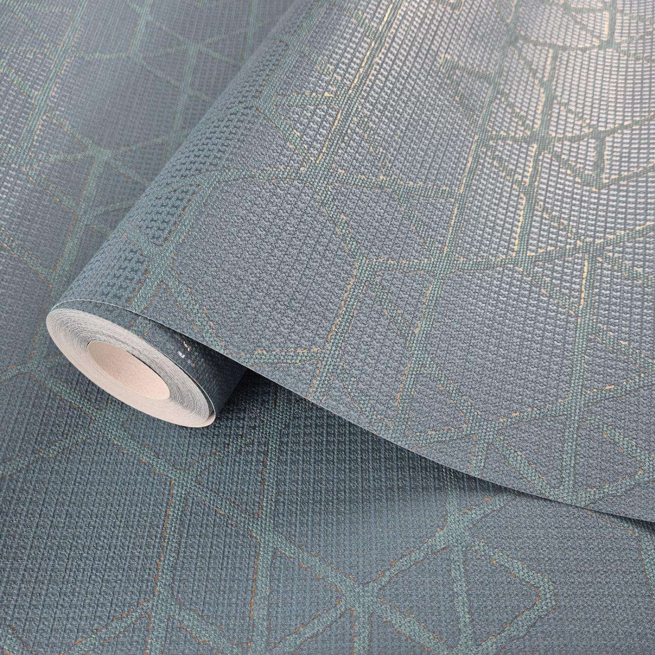 Шпалери вінілові 0.53 × 10.05 м Marburg 30824, сині з візерунком для спальні, вітальні, кабінету, фото 1