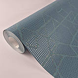 Шпалери вінілові 0.53 × 10.05 м Marburg 30824, сині з візерунком для спальні, вітальні, кабінету, фото 2