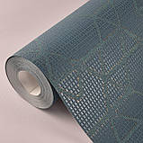 Шпалери вінілові 0.53 × 10.05 м Marburg 30824, сині з візерунком для спальні, вітальні, кабінету, фото 3