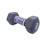 Гантель вінілова МАТОВА SNS 2,5 кг сіра, фото 2