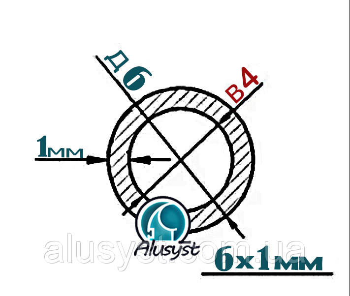 6х1мм труба кругла/ 50см деталь / паз 4мм /без покриття
