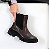 Черевики челсі жіночі шкіряні демісезон коричневі, фото 2