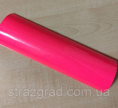 Плівка для термопереносу Флуоресцентний колір Рожевий 10х25см, фото 1