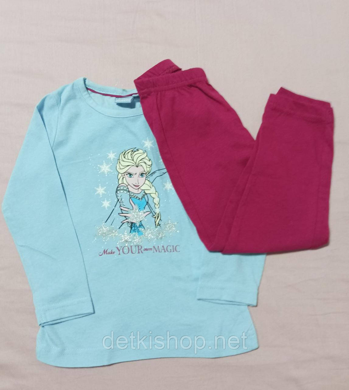 Бавовняна піжама для дівчинки Disney Крижане cерце 92-98 см (3Y)