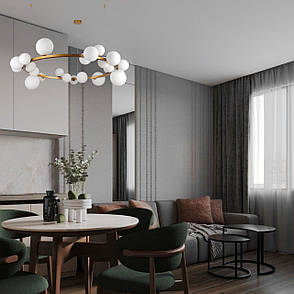 Бронзова люстра «Bubbles» 115см на 24 лампи (918-LP267-24 XGD+WH), фото 3