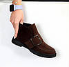 Ботіночки замшеві жіночі демісезон коричневі, фото 3