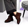 Ботіночки замшеві жіночі демісезон коричневі, фото 5