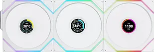 Комп'ютерний вентилятор Lian Li UNI FAN TL Wireless LCD 120 Reverse Blade 3-pack білий 12RTLLCD1W3W